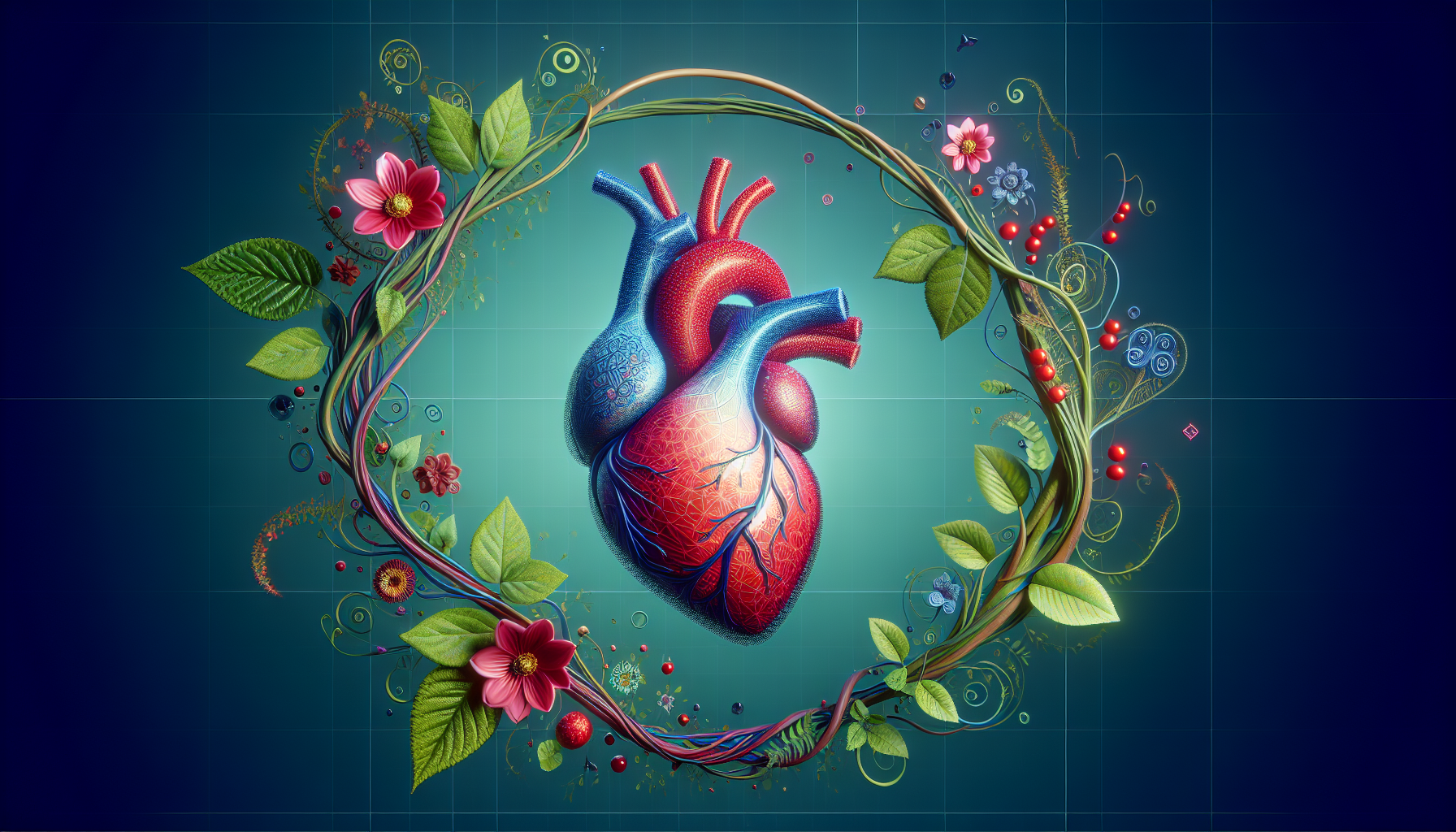 Corazón estilizado con elementos naturales