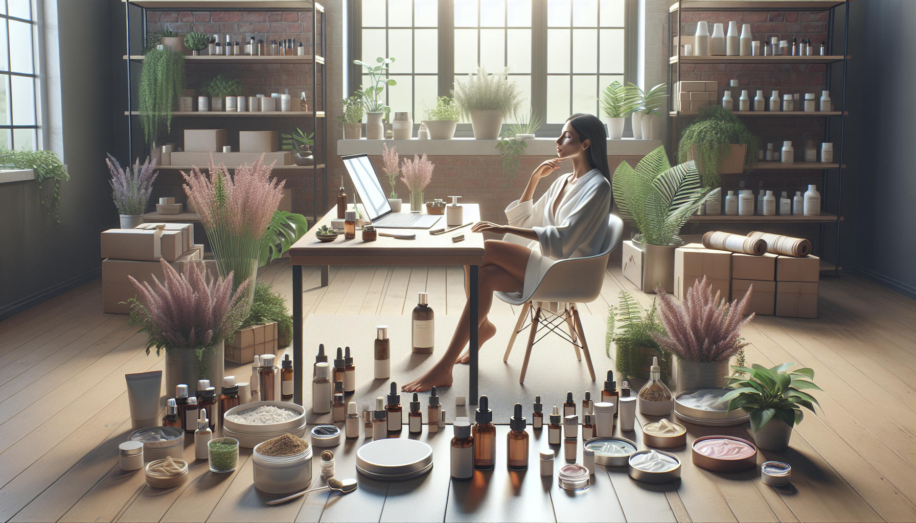 Mujer emprendedora en cosmética natural