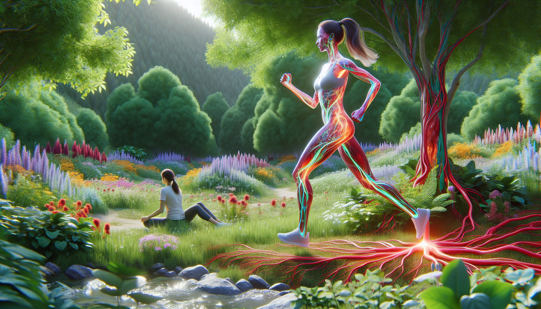 Mujer activa disfrutando de la naturaleza