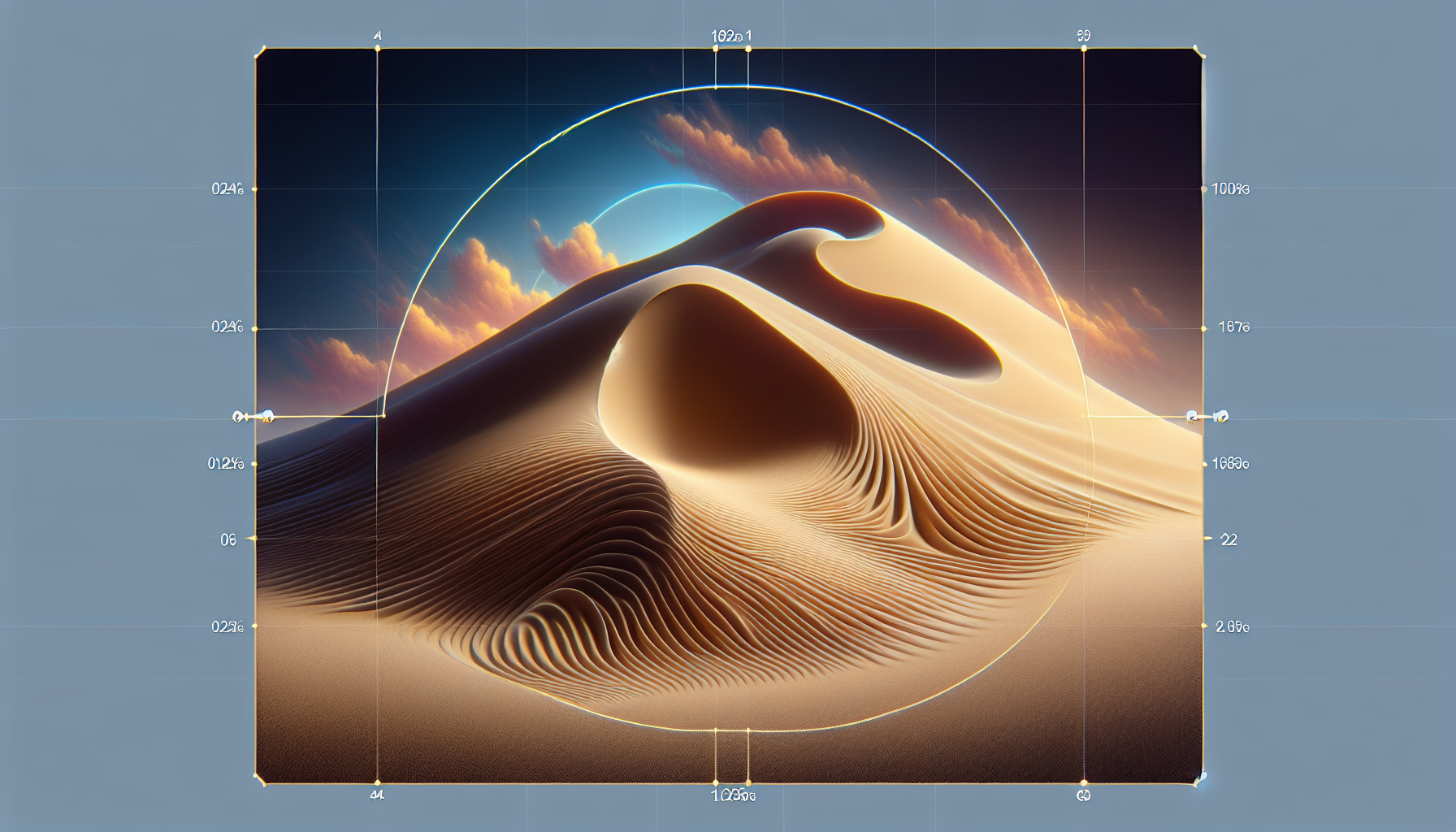 Curvas de dunas de arena fina trazadas por corriente de aire fresco