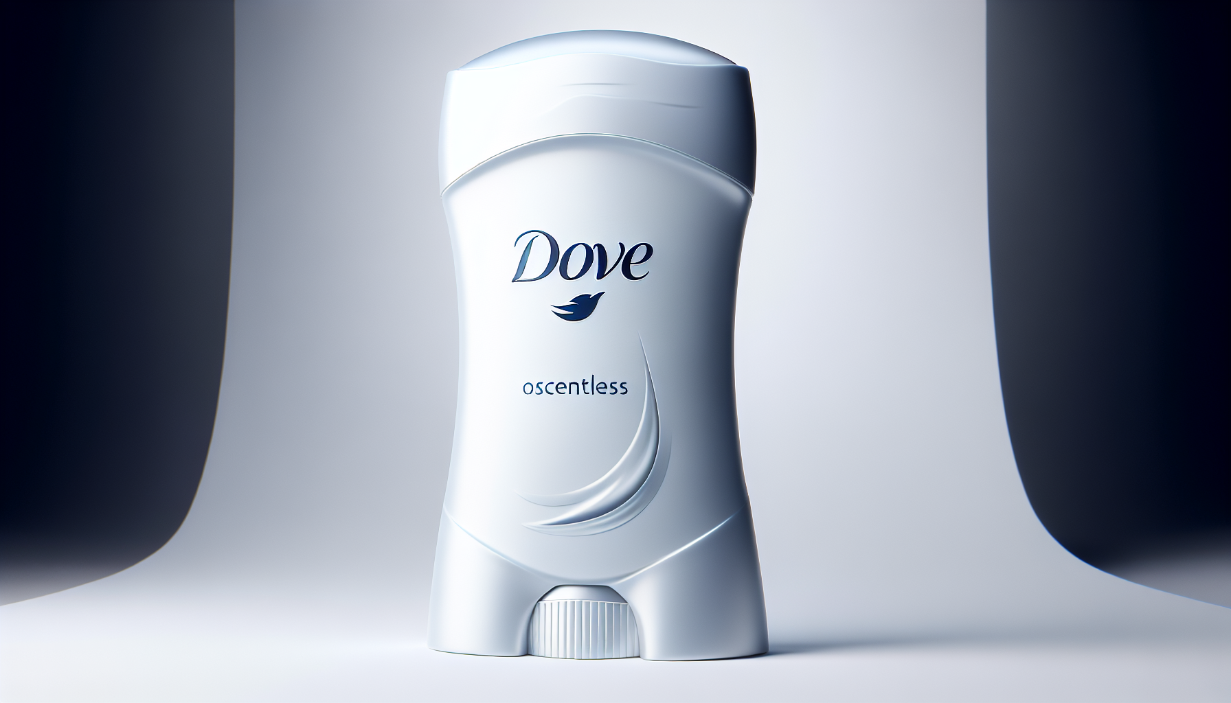 Frasco de desodorante Dove sin olor sobre fondo blanco