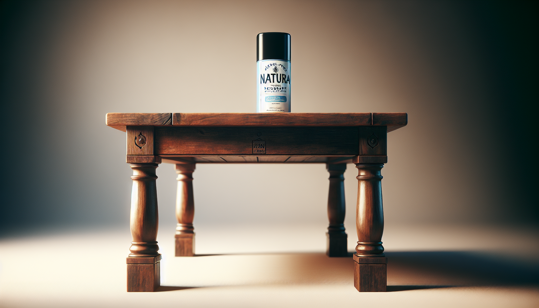 Desodorante Natura sin alcohol sobre una mesa de madera