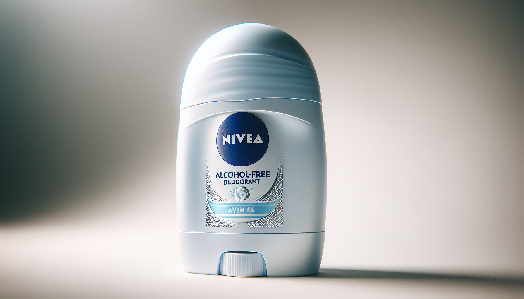 Envase de desodorante Nivea sin alcohol sobre fondo claro