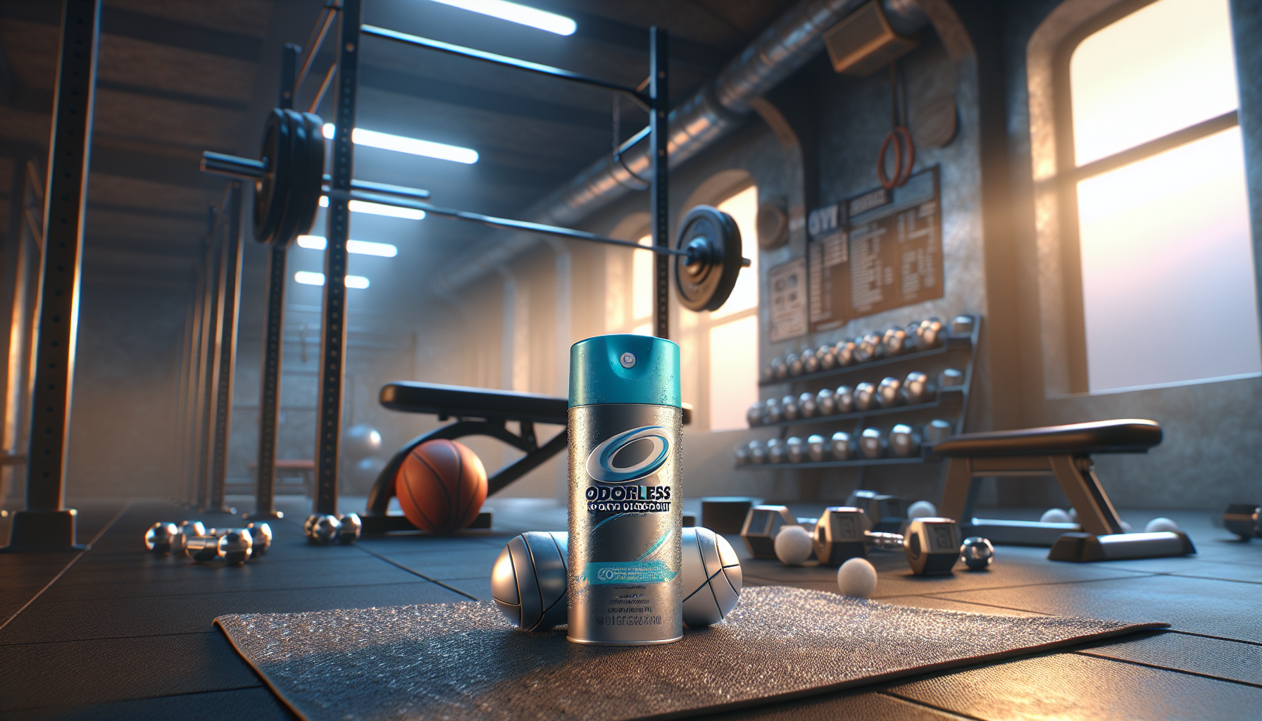 Desodorante sin olor en un gimnasio deportivo