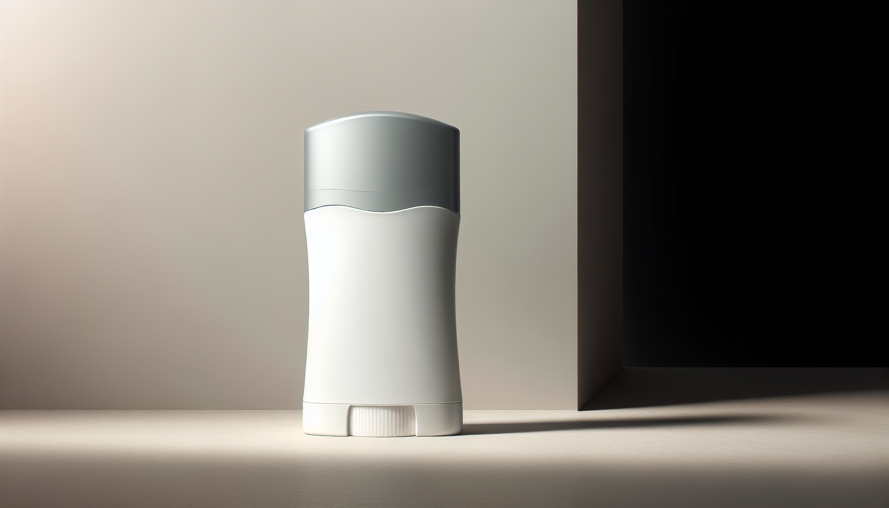 Frasco de desodorante sin perfume sobre fondo minimalista
