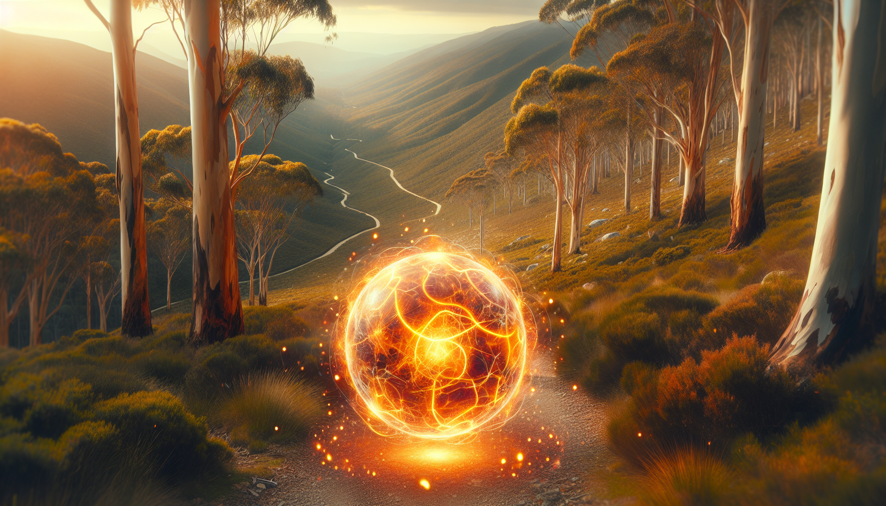 Paisaje de montaña con ruta ascendente y brisa fresca de eucalipto