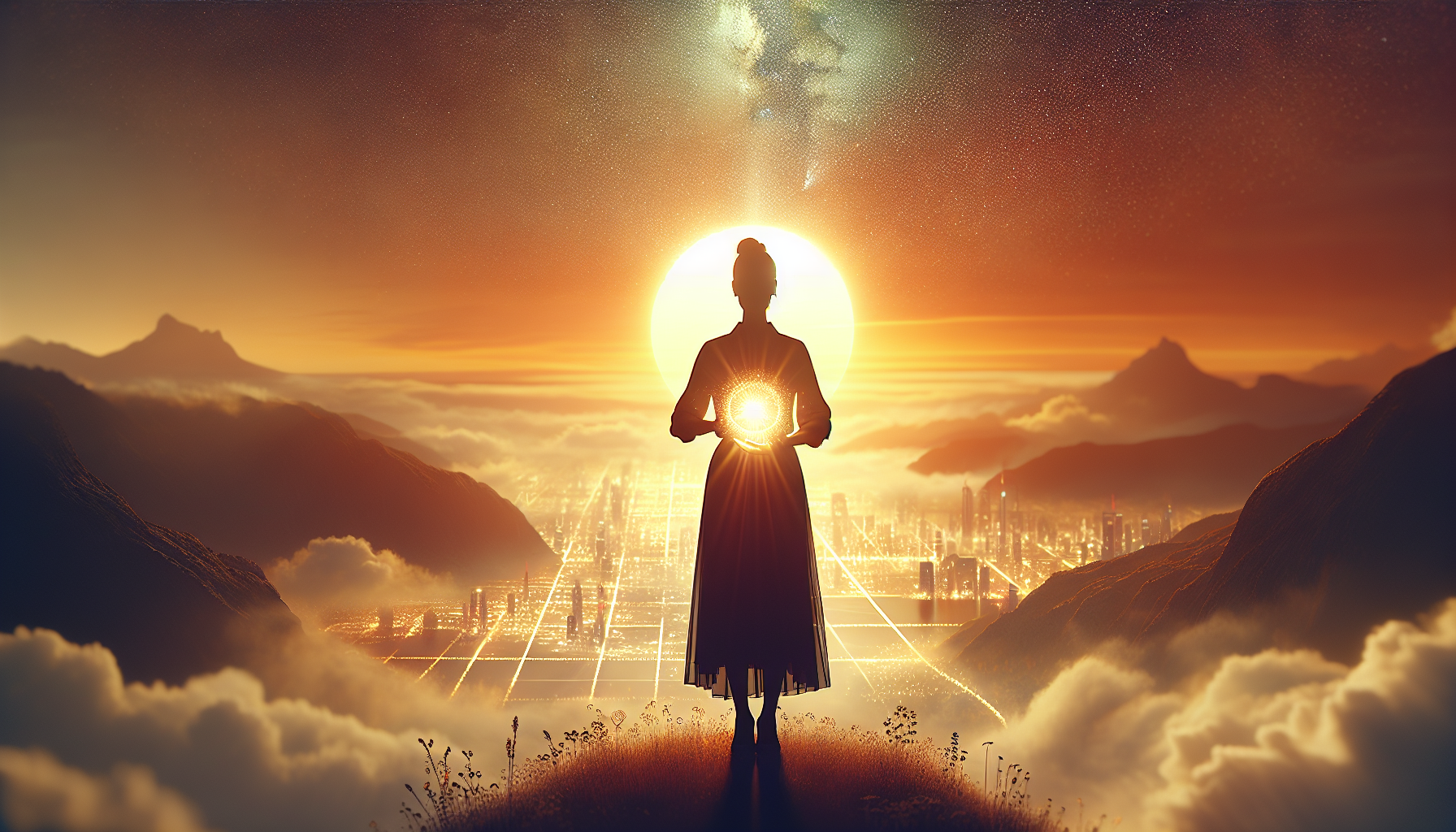 Mujer poderosa y empresaria con energía natural