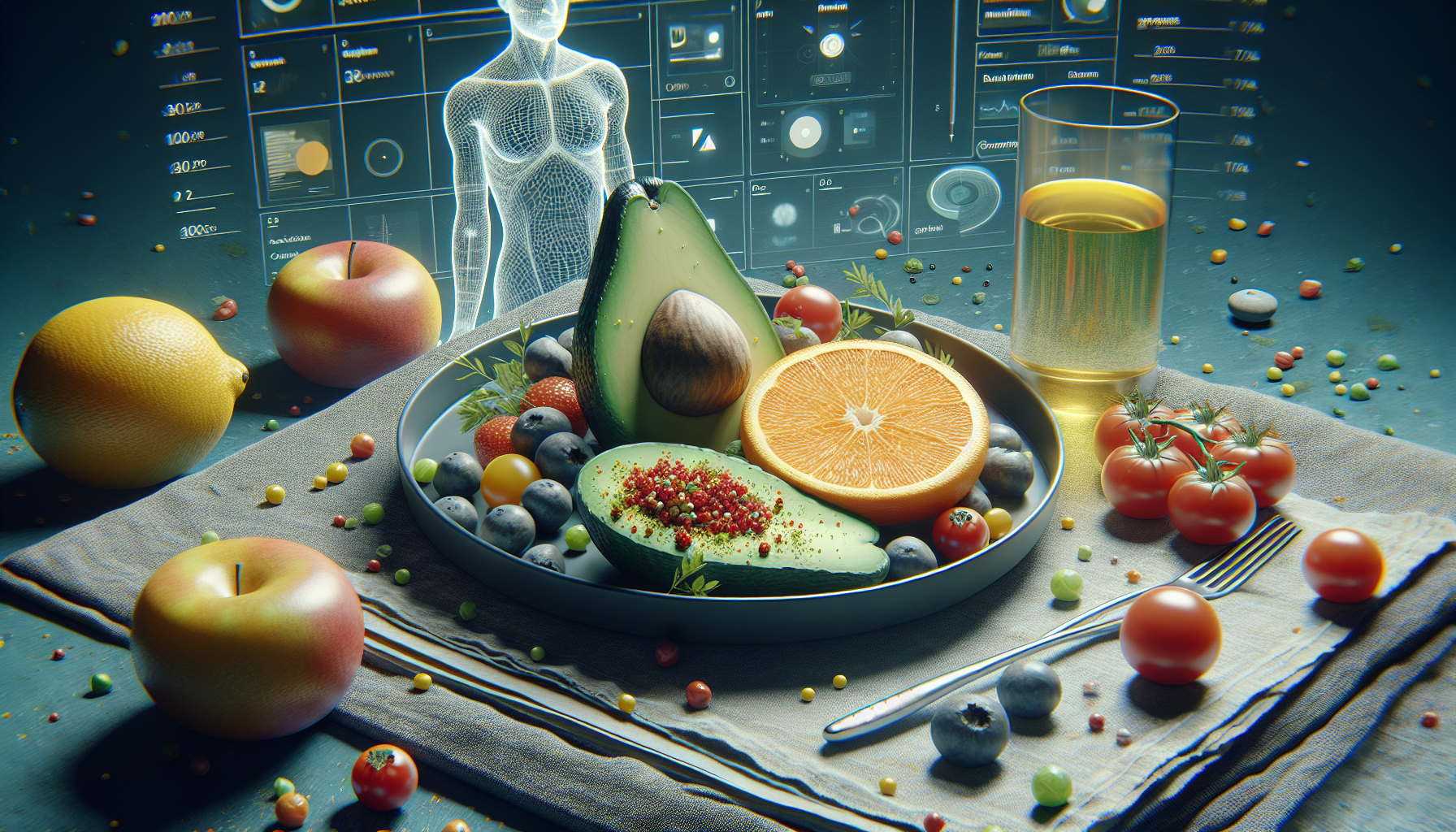 Plato de aguacate, tomate y ralladura cítrica