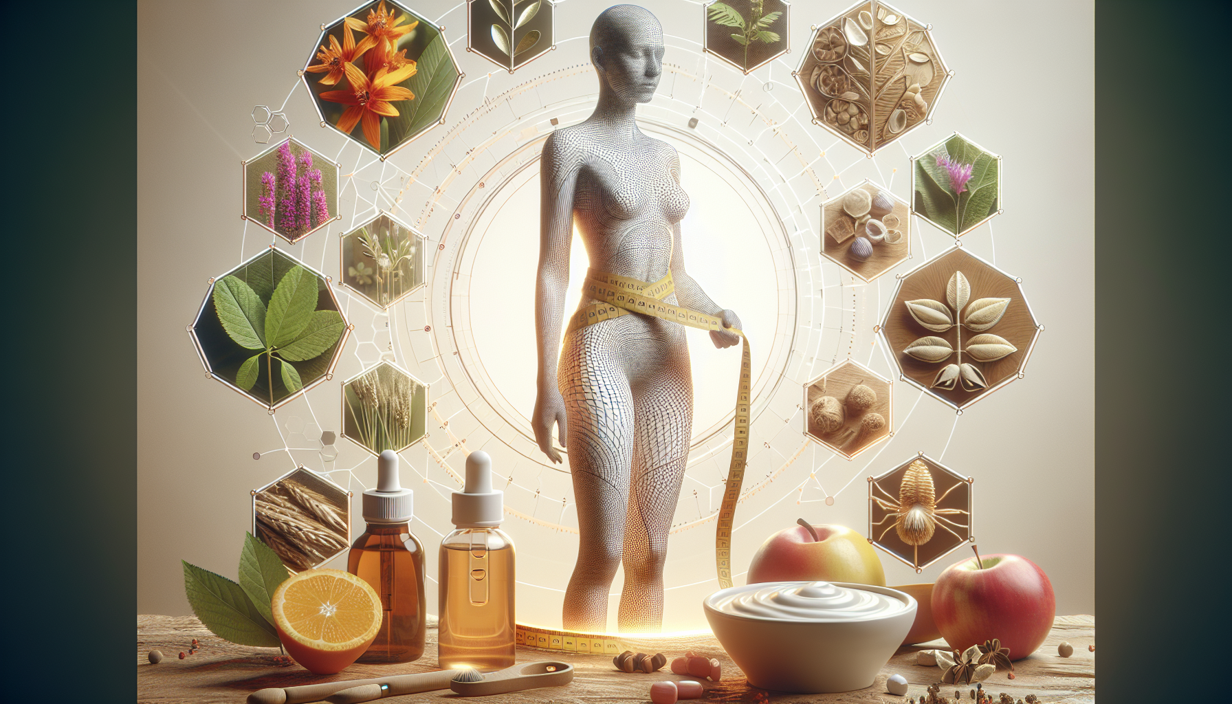 Imagen de una mujer midiendo su cintura