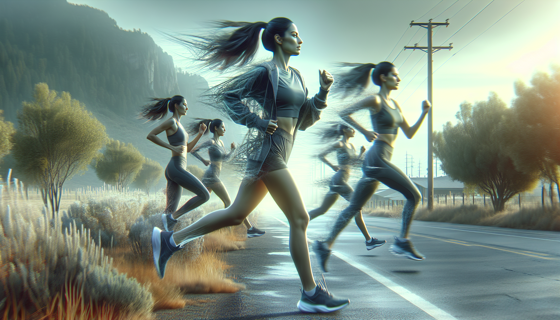 Mujer corriendo al aire libre