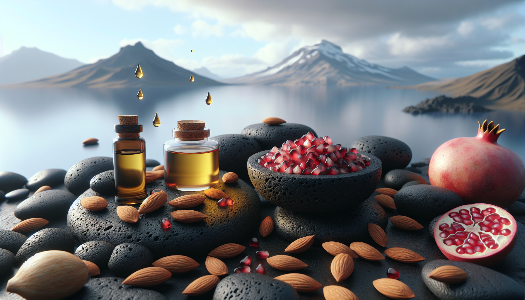 Mujer relajada con elementos naturales