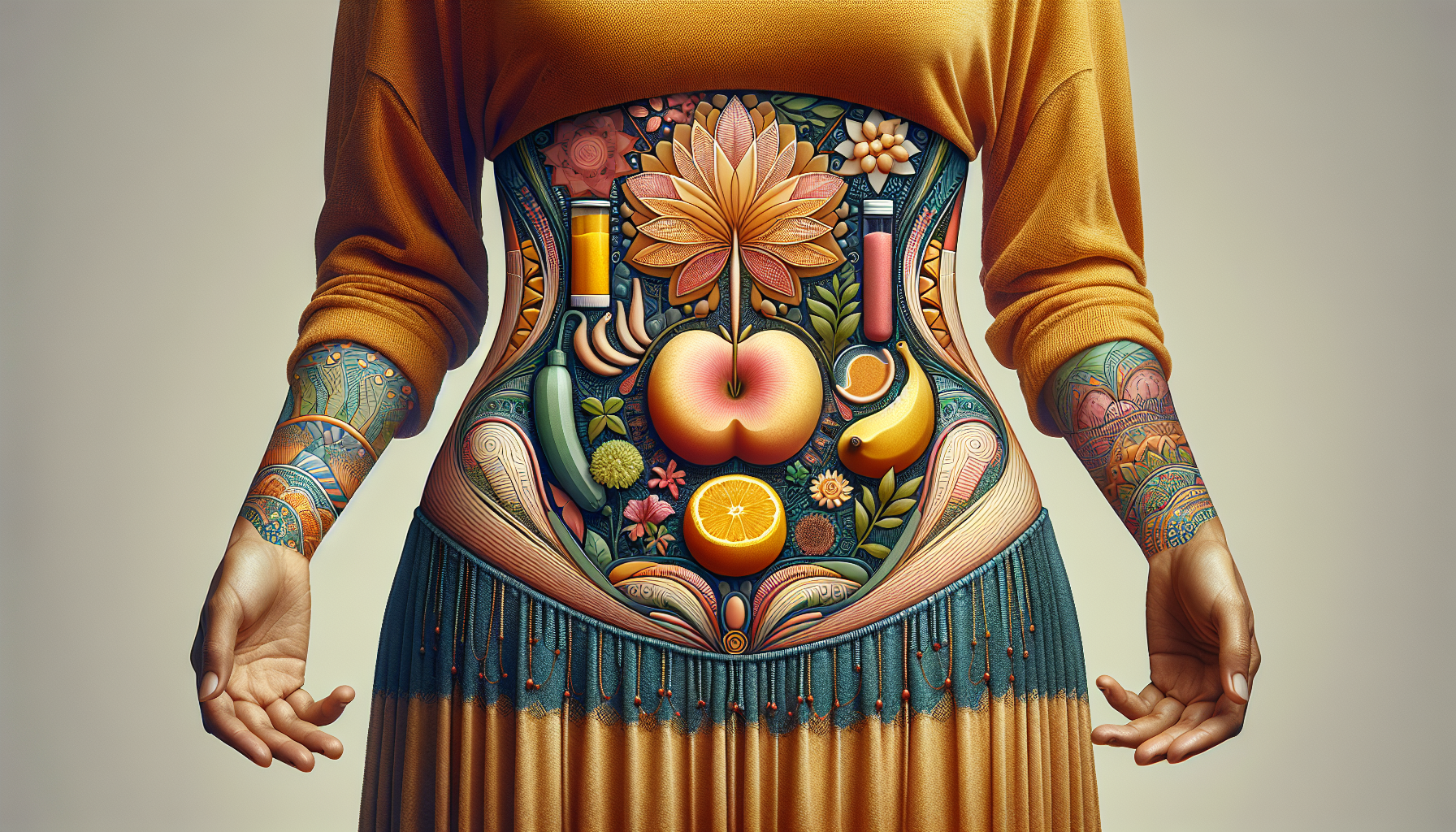 Imagen de mujer resaltando abdomen plano