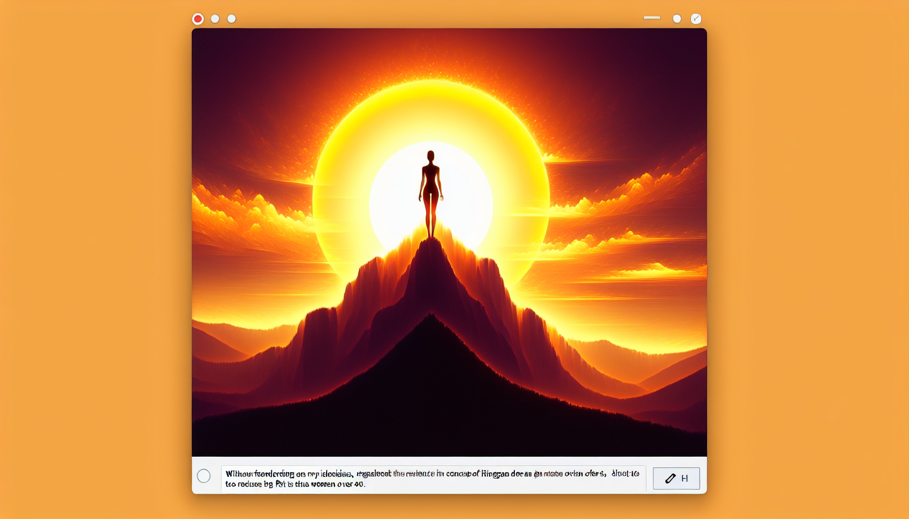 Silueta de montaña estilizada bañada por luz dorada del atardecer