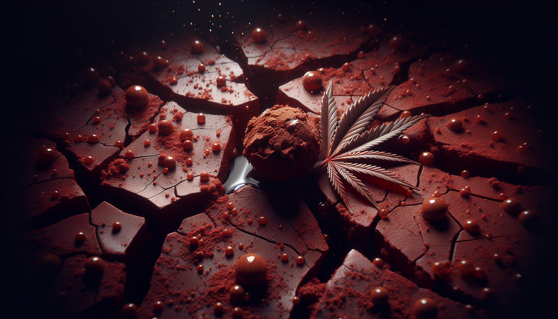 Arcilla roja agrietada perfumada con aceite de cáñamo