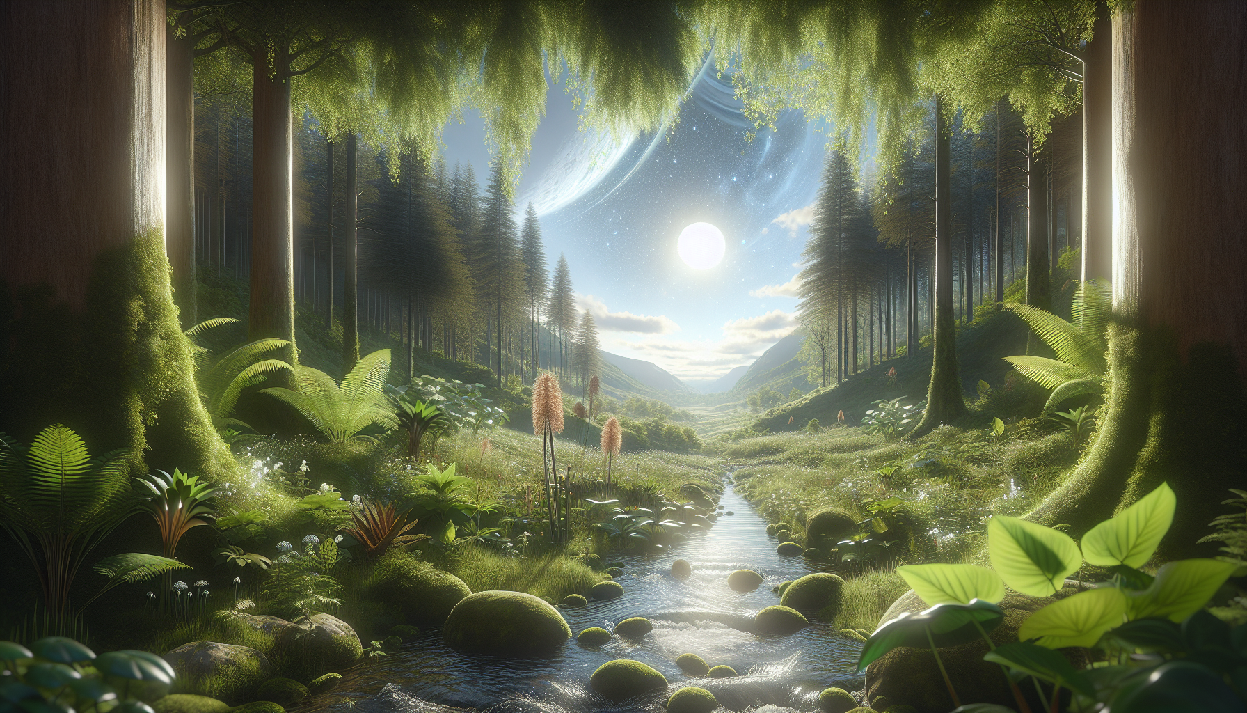 Extracto de planta de la resurrección e Ingredientes naturales Skin Perfection en un bosque verde