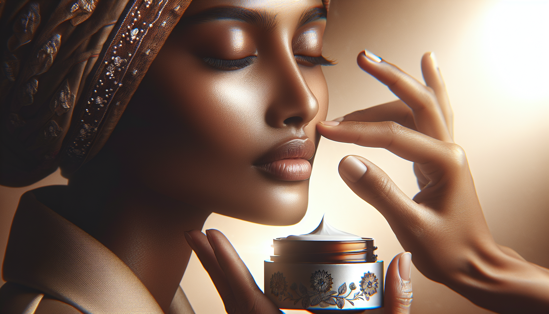 Aplicación de crema Skin Perfection en el rostro.