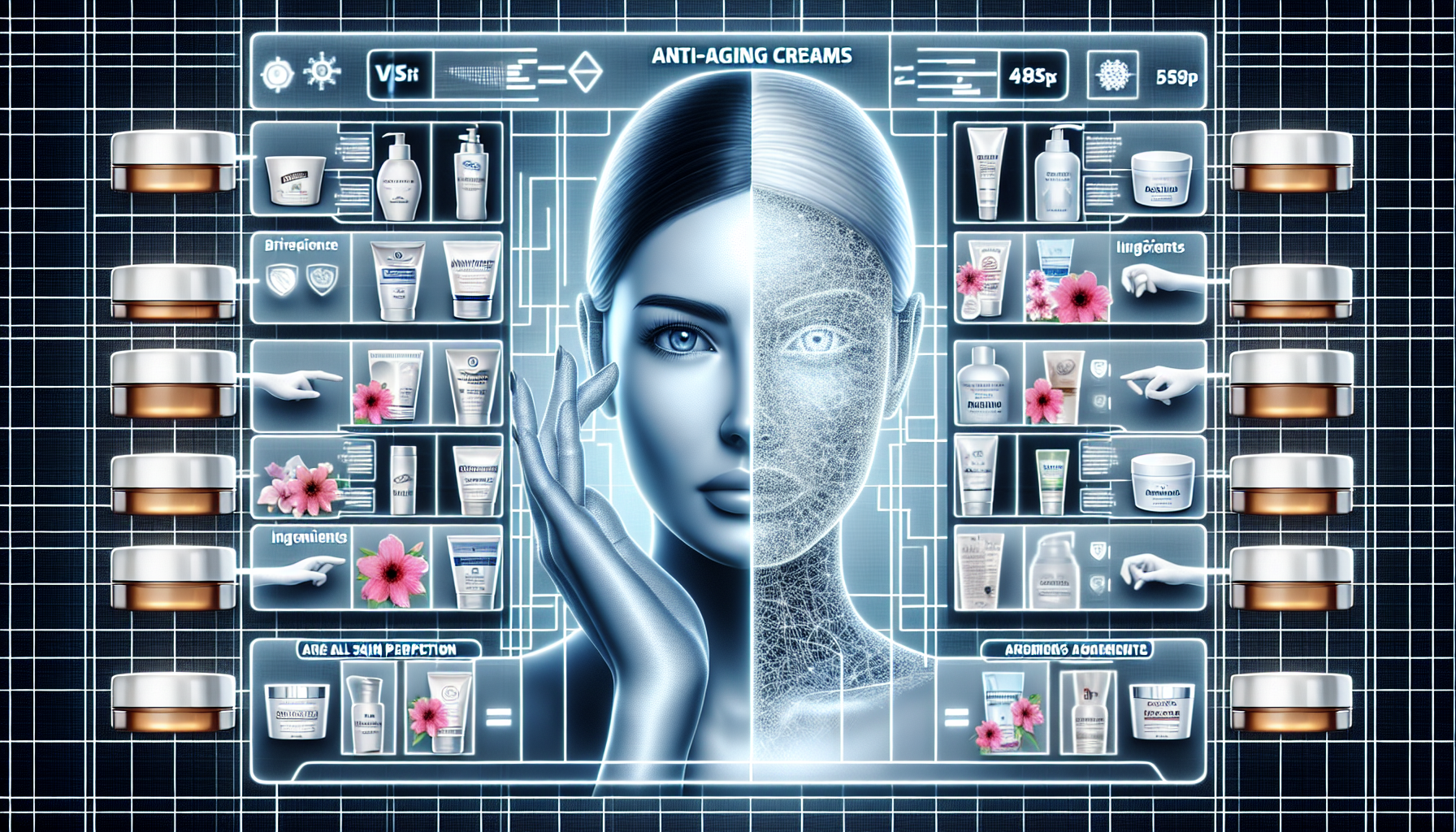 Tabla comparativa de cremas anti-edad.