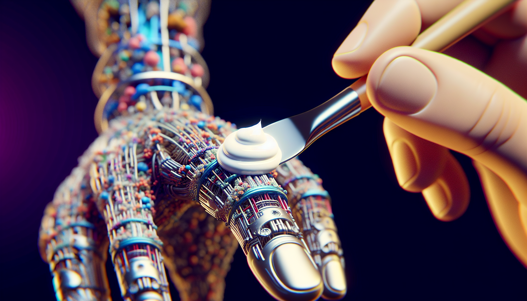 Mano aplicando crema Skin Perfection con delicadeza.