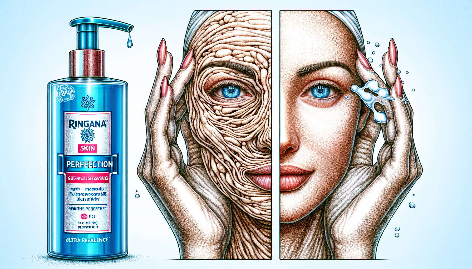 Rostro con piel tirante antes y después de Skin Perfection.