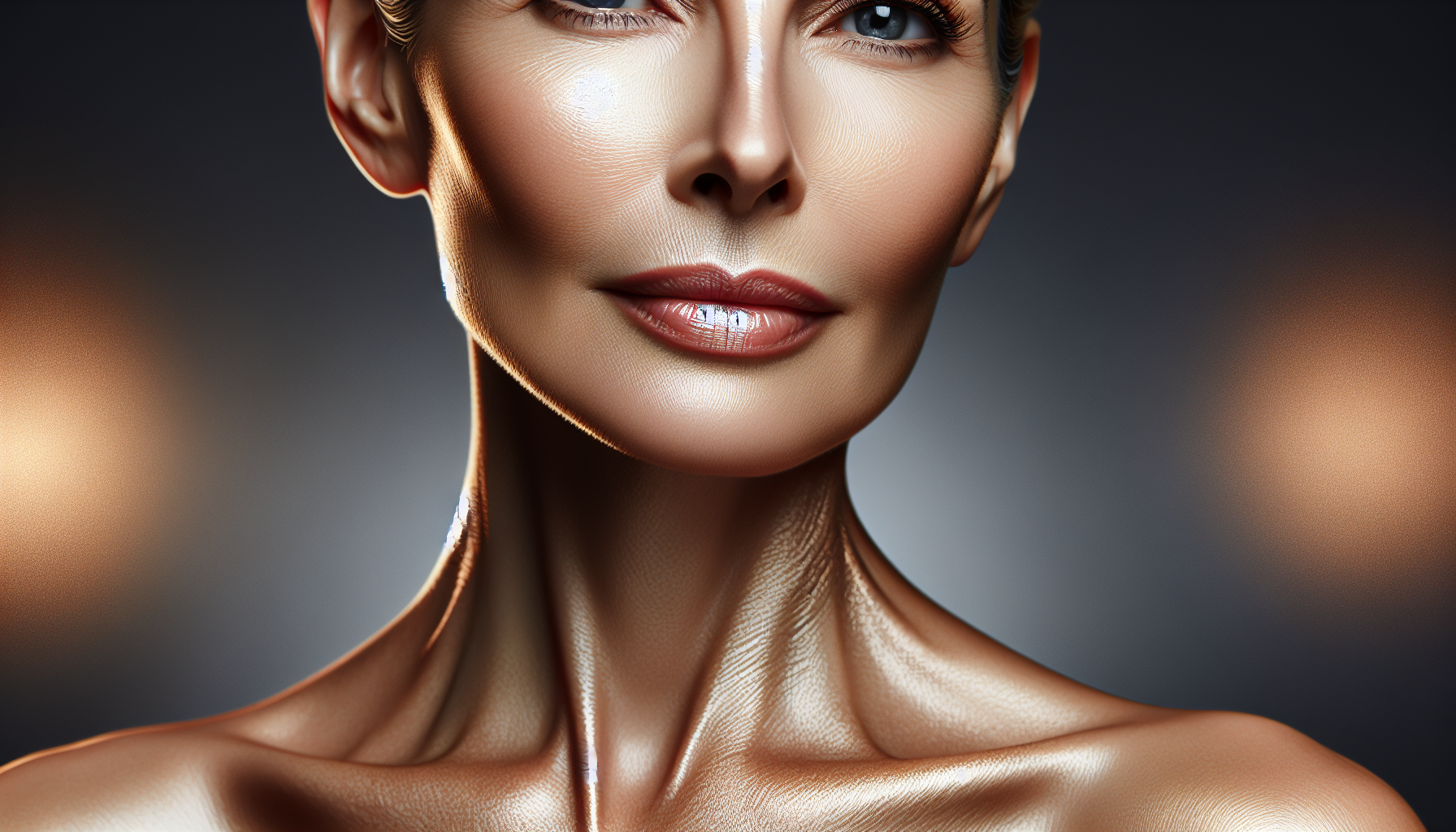 Cuello y escote de mujer madura tras usar Skin Perfection.