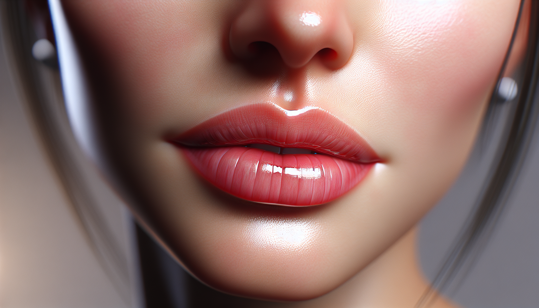 Labios bonitos y sanos de una mujer de 40 años