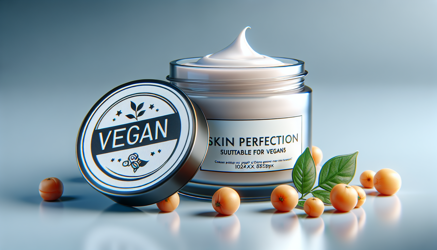 Sello vegano acompañado de crema Skin Perfection.