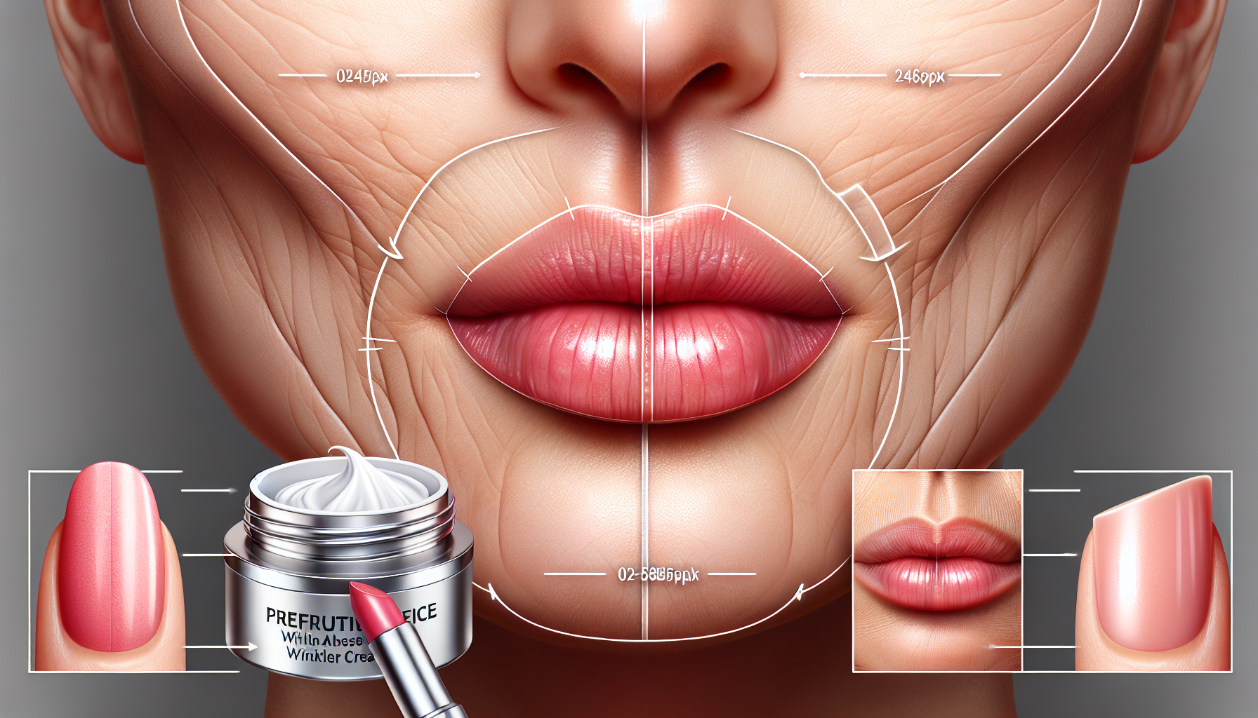 Labios rejuvenecidos después de aplicar crema.
