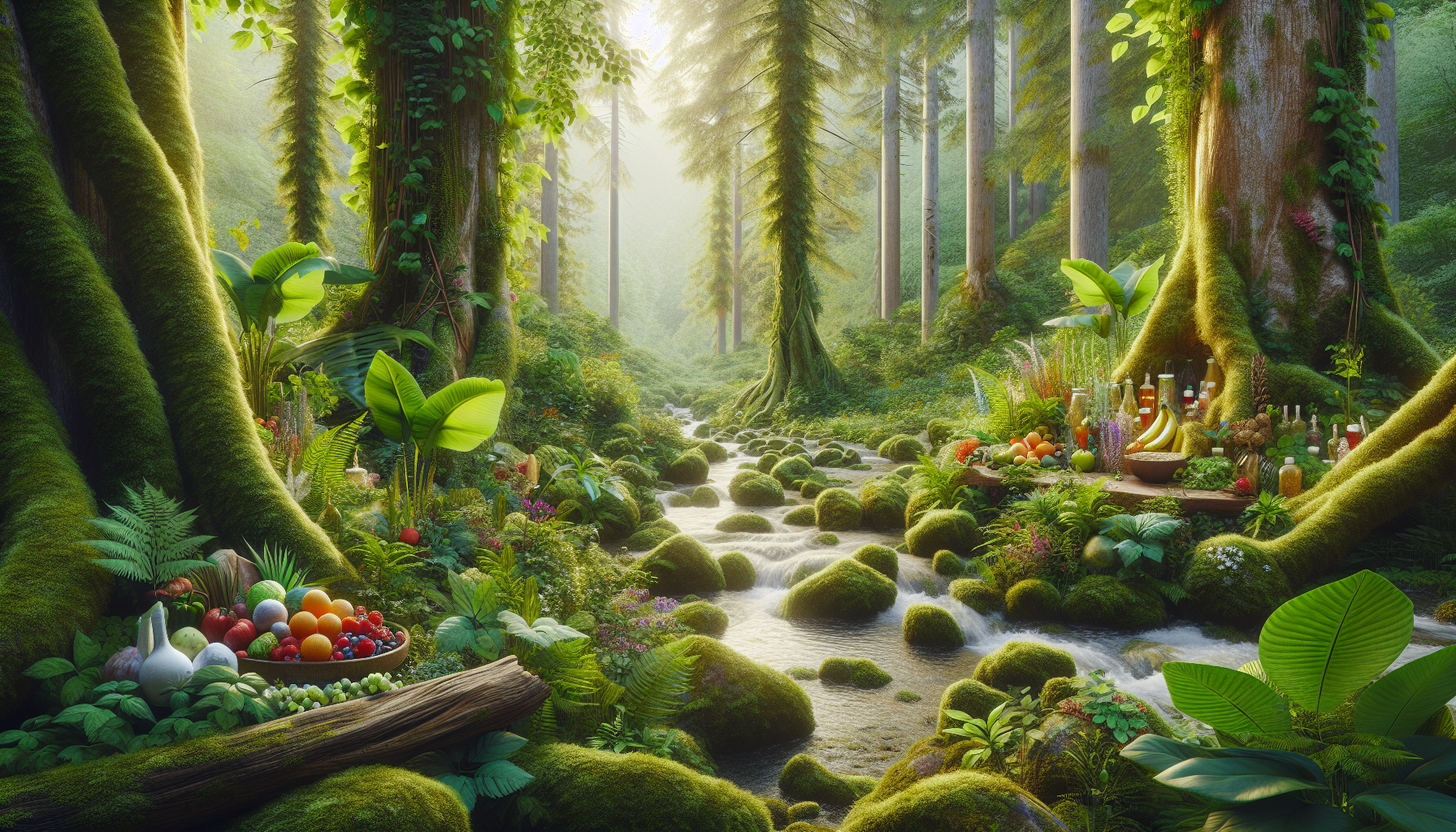 Bosque con ingredientes naturales