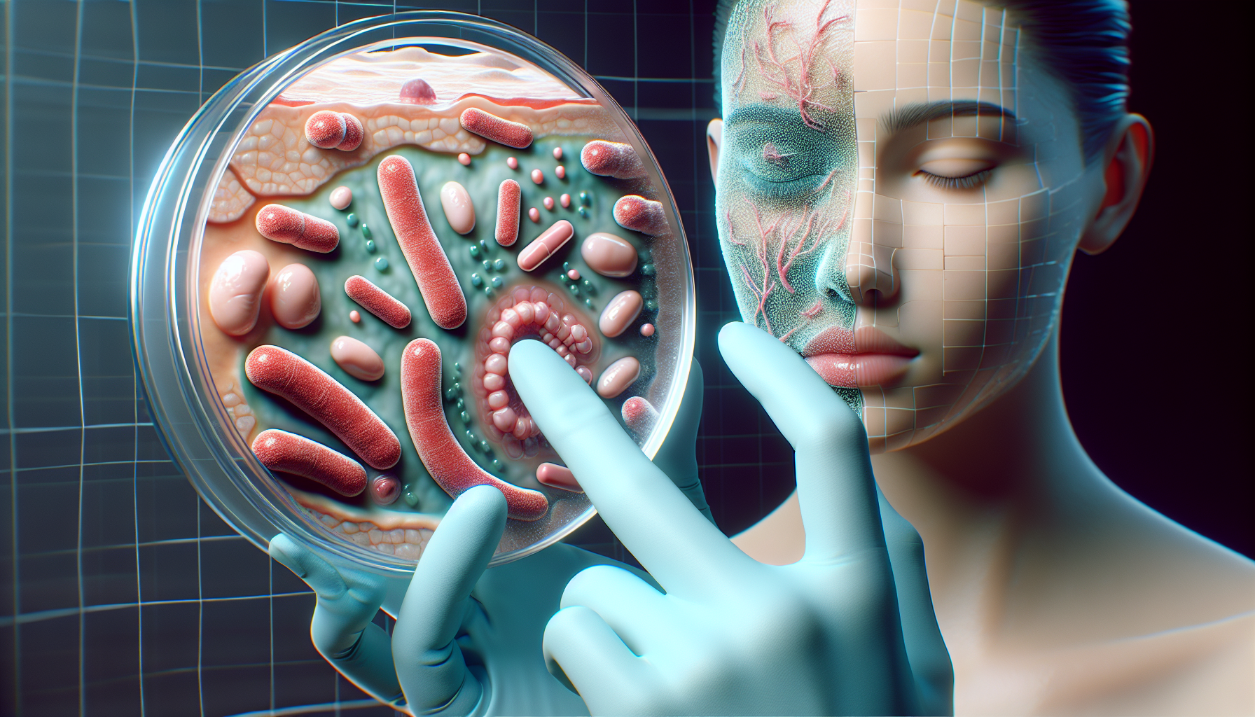 Representación del microbioma en piel sana.