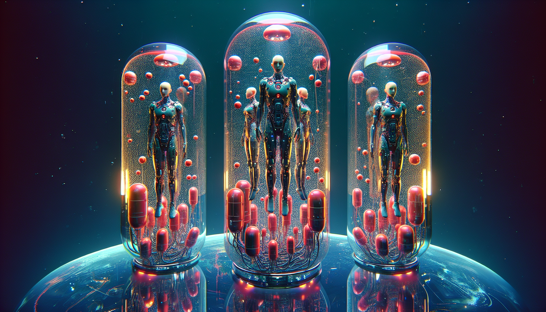 Set de 3 unidades de BEYOND omega con cápsulas visibles y elementos marinos sutiles.