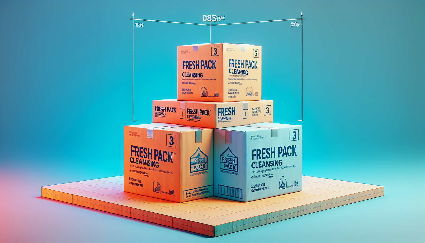 Set de 3 cajas de FRESH pack cleansing apiladas, enfatizando el ahorro y la duración del tratamiento.